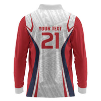 Custom Oceania Football Tahiti Long Sleeve Polo Shirt Polynesian Tribal Pattern LT9 - Polynesian Pride