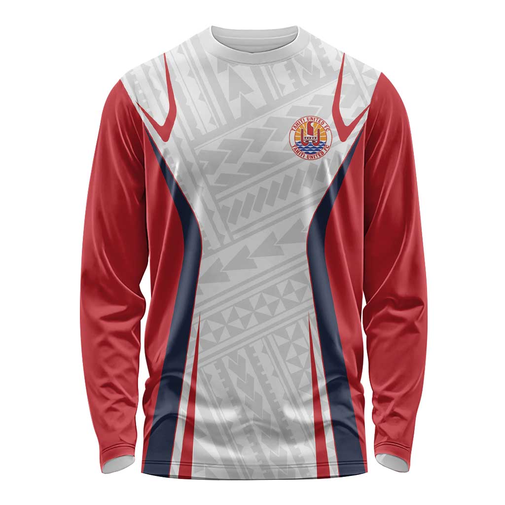 Custom Oceania Football Tahiti Long Sleeve Shirt Polynesian Tribal Pattern LT9 Unisex White - Polynesian Pride