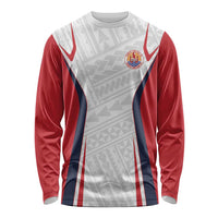 Custom Oceania Football Tahiti Long Sleeve Shirt Polynesian Tribal Pattern LT9 Unisex White - Polynesian Pride