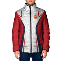 Custom Oceania Football Tahiti Padded Jacket Polynesian Tribal Pattern LT9 Men White - Polynesian Pride
