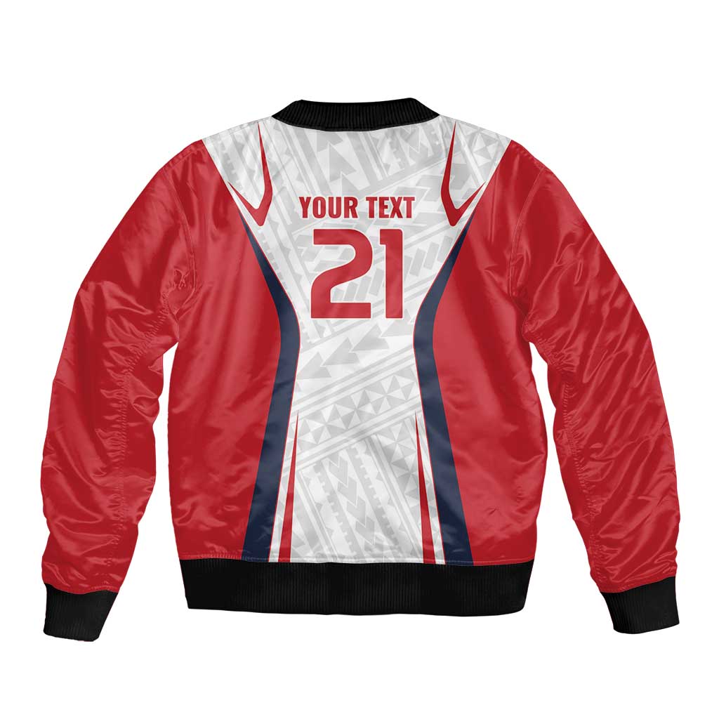 Custom Oceania Football Tahiti Sleeve Zip Bomber Jacket Polynesian Tribal Pattern LT9 - Polynesian Pride