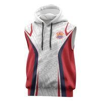 Custom Oceania Football Tahiti Sleeveless Hoodie Polynesian Tribal Pattern LT9 White - Polynesian Pride