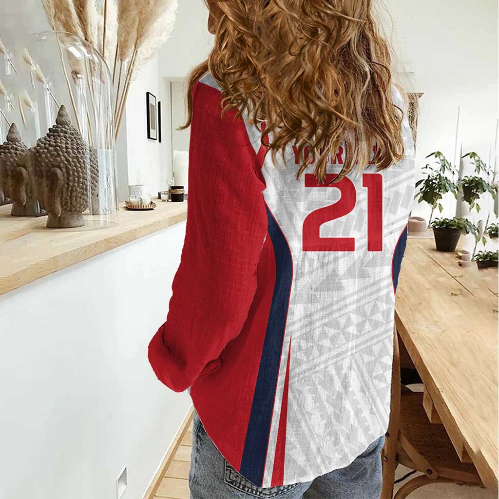 Custom Oceania Football Tahiti Women Casual Shirt Polynesian Tribal Pattern LT9 - Polynesian Pride