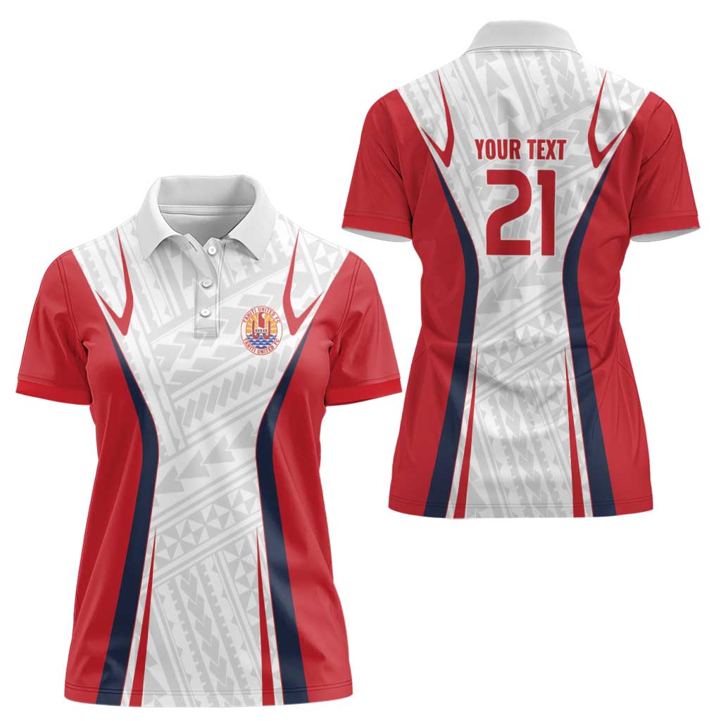Custom Oceania Football Tahiti Women Polo Shirt Polynesian Tribal Pattern