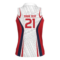 Custom Oceania Football Tahiti Women Sleeveless Polo Shirt Polynesian Tribal Pattern