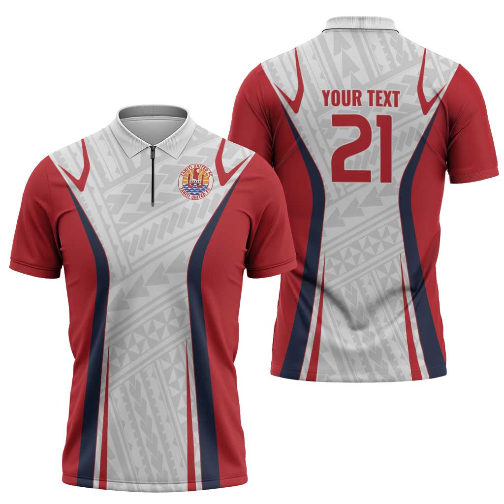 Custom Oceania Football Tahiti Zipper Polo Shirt Polynesian Tribal Pattern LT9 - Polynesian Pride