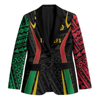 Custom Oceania Football Vanuatu Blazer Polynesian Tribal Pattern LT9 Unisex Black - Polynesian Pride