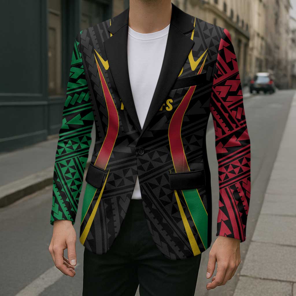 Custom Oceania Football Vanuatu Blazer Polynesian Tribal Pattern LT9 - Polynesian Pride