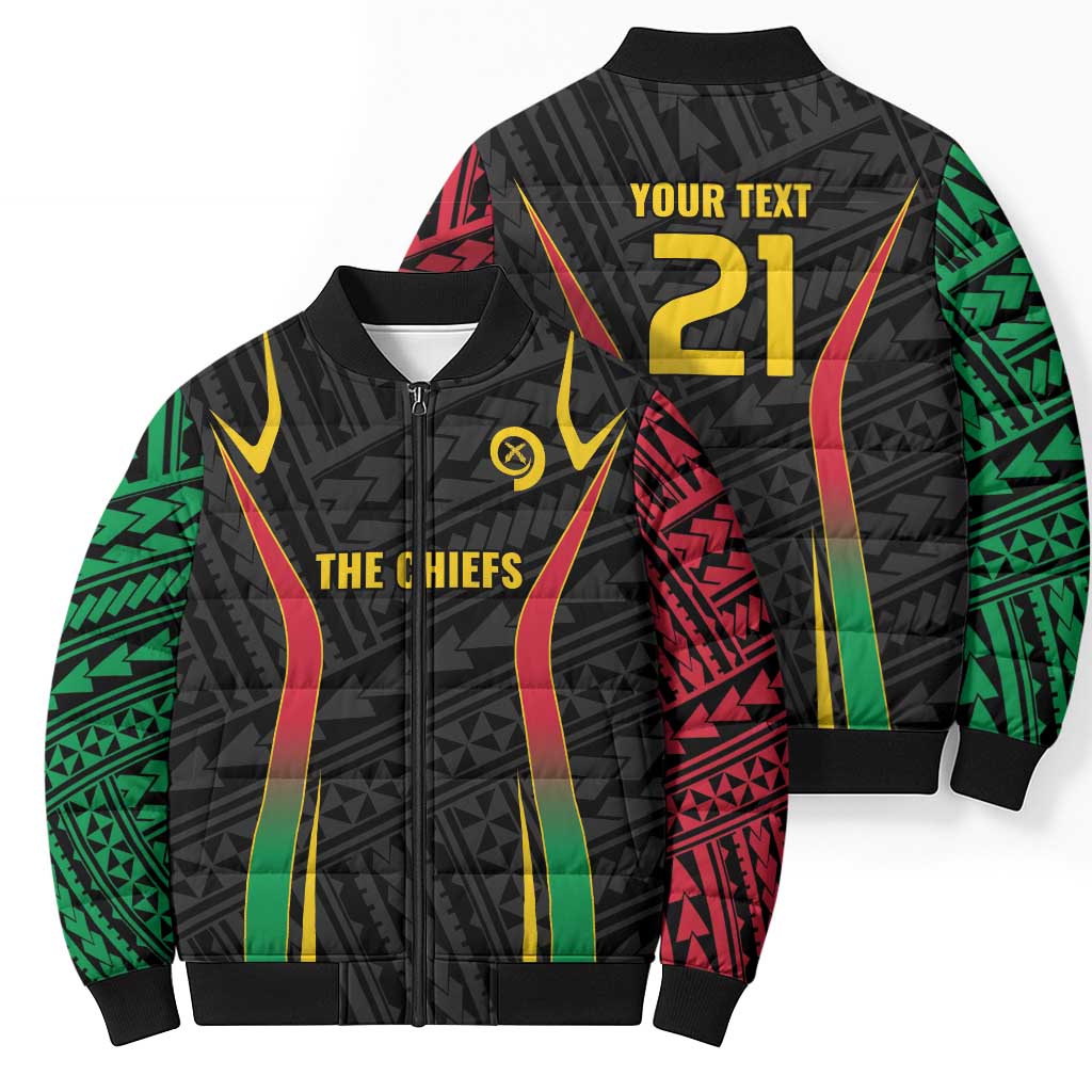 Custom Oceania Football Vanuatu Bomber Puffer Jacket Polynesian Tribal Pattern LT9 - Polynesian Pride