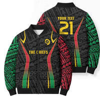 Custom Oceania Football Vanuatu Bomber Puffer Jacket Polynesian Tribal Pattern LT9 - Polynesian Pride