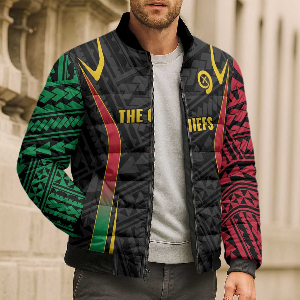 Custom Oceania Football Vanuatu Bomber Puffer Jacket Polynesian Tribal Pattern LT9 - Polynesian Pride