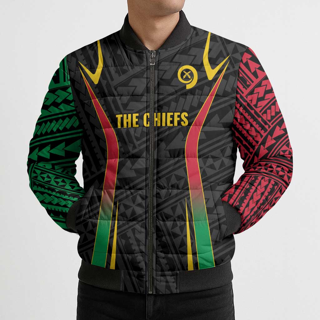 Custom Oceania Football Vanuatu Bomber Puffer Jacket Polynesian Tribal Pattern LT9 - Polynesian Pride