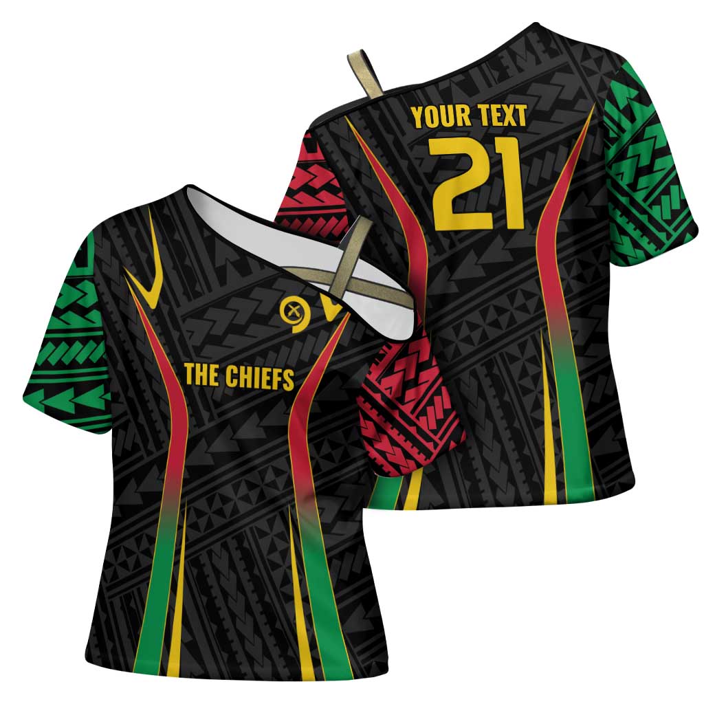 Custom Oceania Football Vanuatu Cross Shoulder Shirt Polynesian Tribal Pattern LT9 - Polynesian Pride
