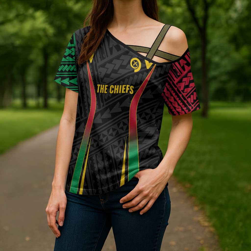 Custom Oceania Football Vanuatu Cross Shoulder Shirt Polynesian Tribal Pattern LT9 - Polynesian Pride
