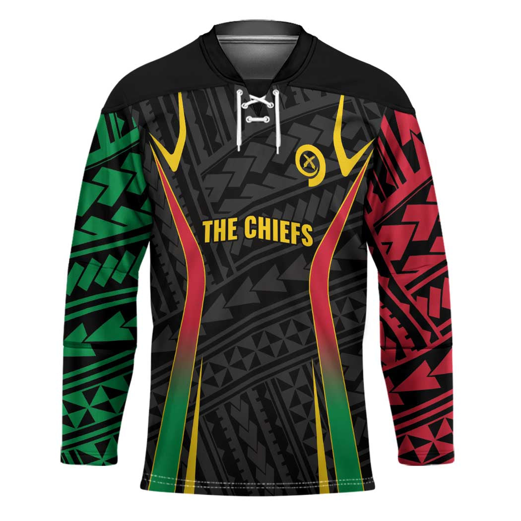 Custom Oceania Football Vanuatu Hockey Jersey Polynesian Tribal Pattern LT9 Unisex Black - Polynesian Pride