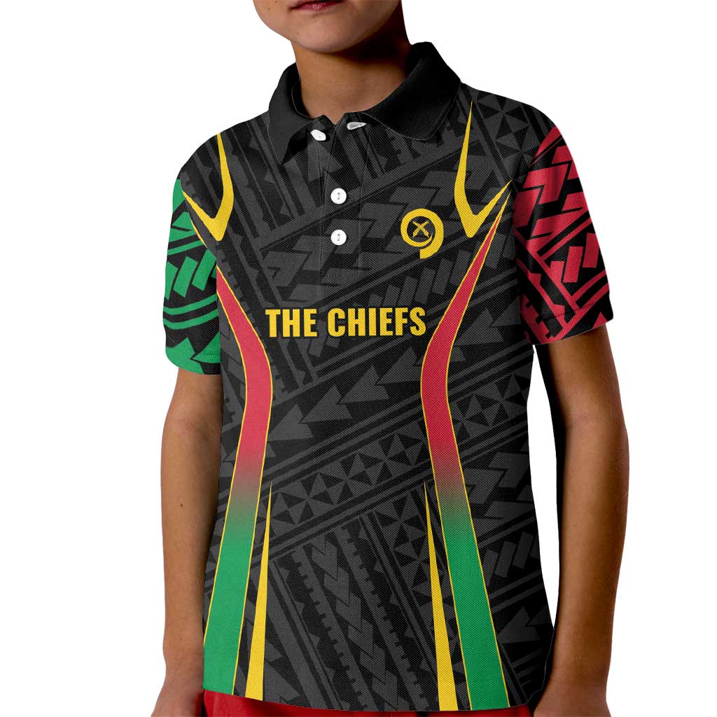 Custom Oceania Football Vanuatu Kid Polo Shirt Polynesian Tribal Pattern
