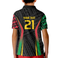 Custom Oceania Football Vanuatu Kid Polo Shirt Polynesian Tribal Pattern