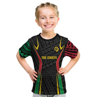 Custom Oceania Football Vanuatu Kid T Shirt Polynesian Tribal Pattern LT9 Black - Polynesian Pride