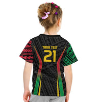 Custom Oceania Football Vanuatu Kid T Shirt Polynesian Tribal Pattern LT9 - Polynesian Pride