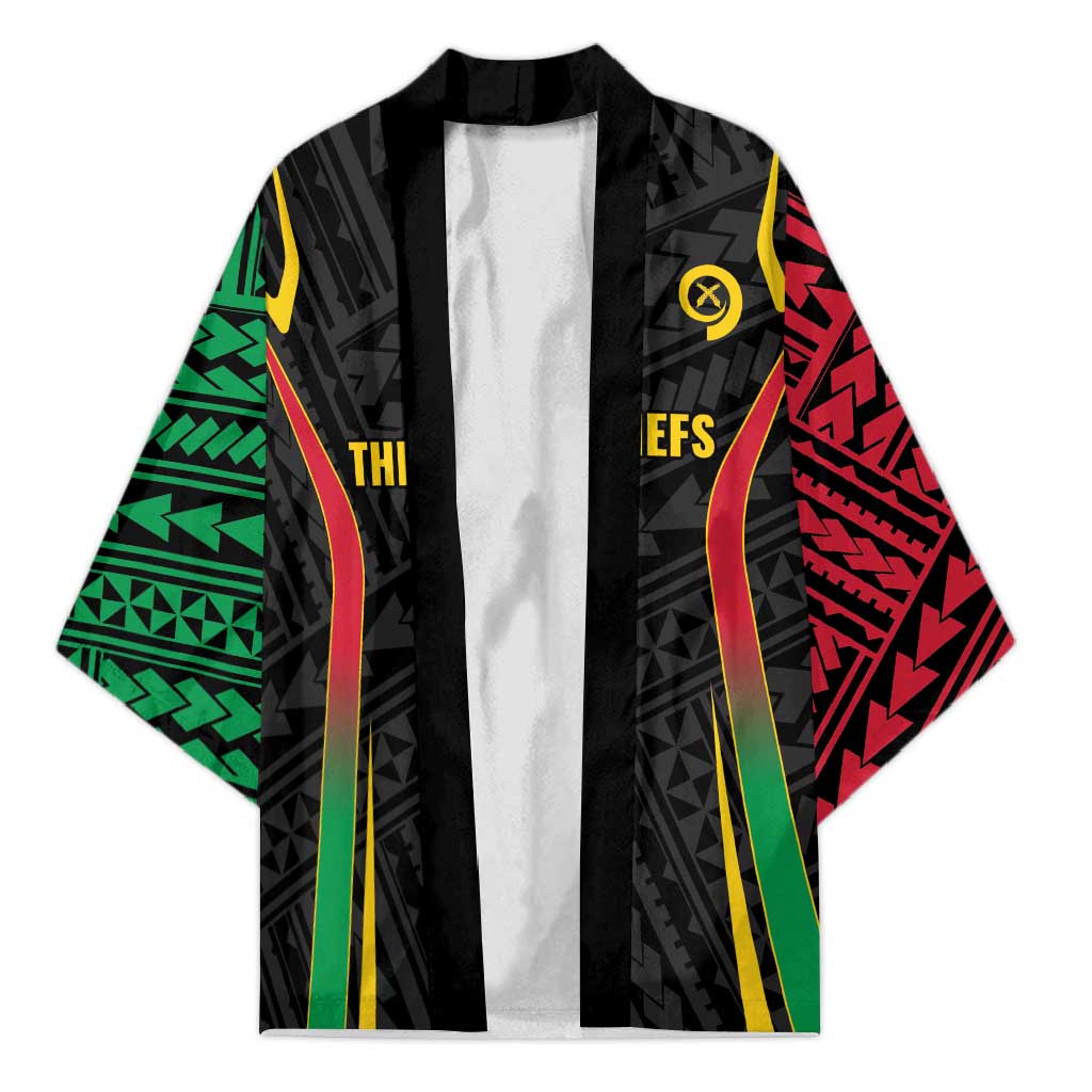Custom Oceania Football Vanuatu Kimono Polynesian Tribal Pattern LT9 Unisex Black - Polynesian Pride