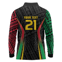 Custom Oceania Football Vanuatu Long Sleeve Polo Shirt Polynesian Tribal Pattern LT9 - Polynesian Pride