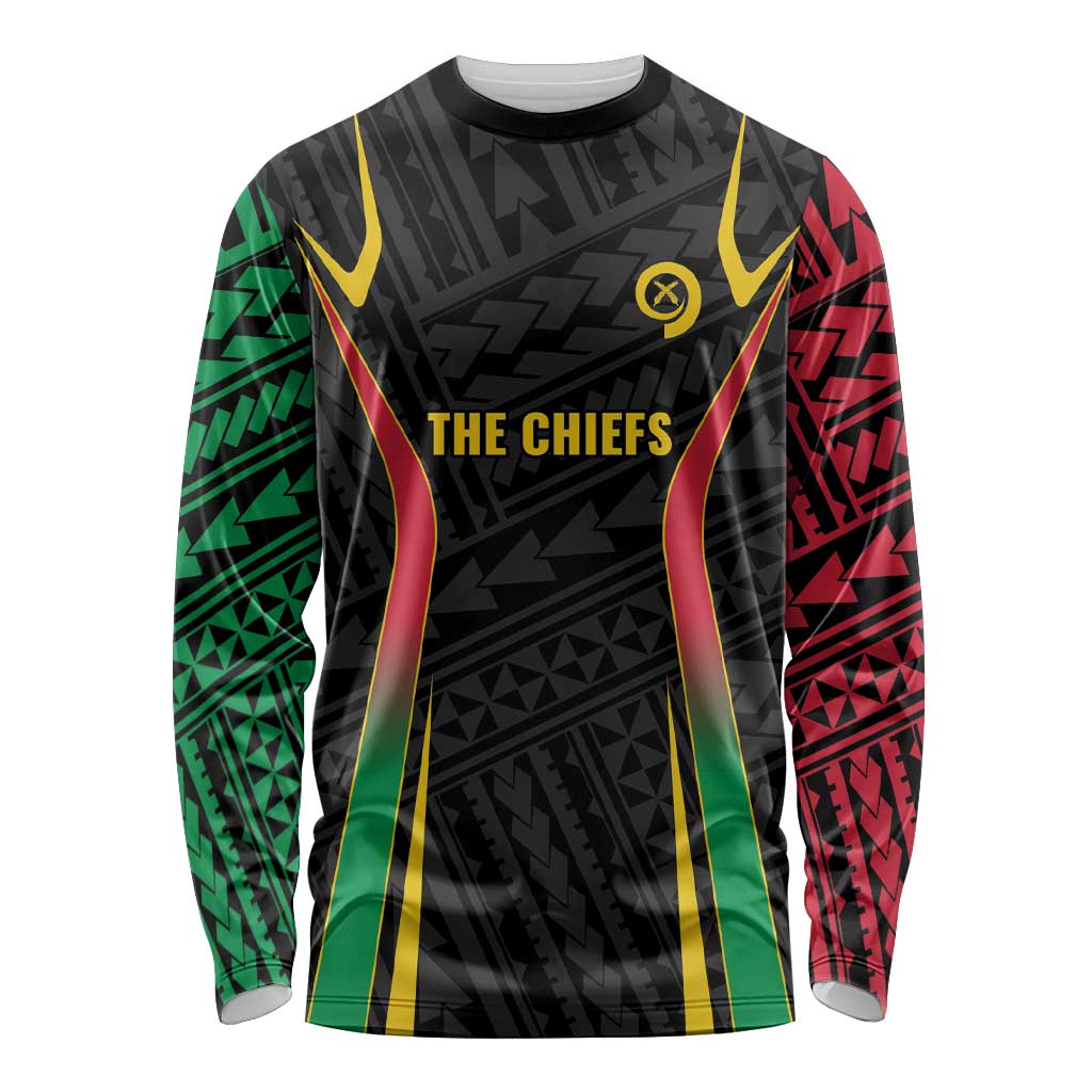 Custom Oceania Football Vanuatu Long Sleeve Shirt Polynesian Tribal Pattern LT9 Unisex Black - Polynesian Pride