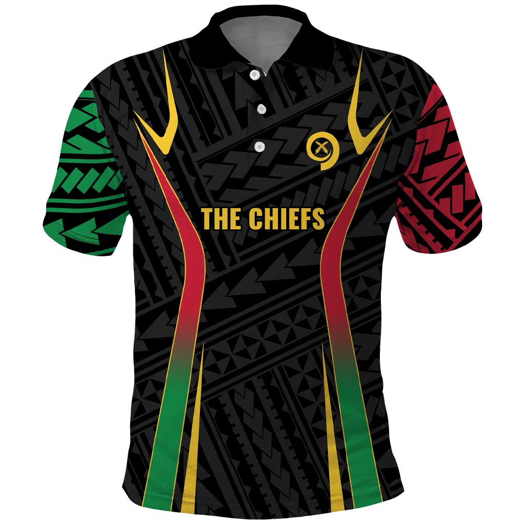 Custom Oceania Football Vanuatu Polo Shirt Polynesian Tribal Pattern LT9 Black - Polynesian Pride
