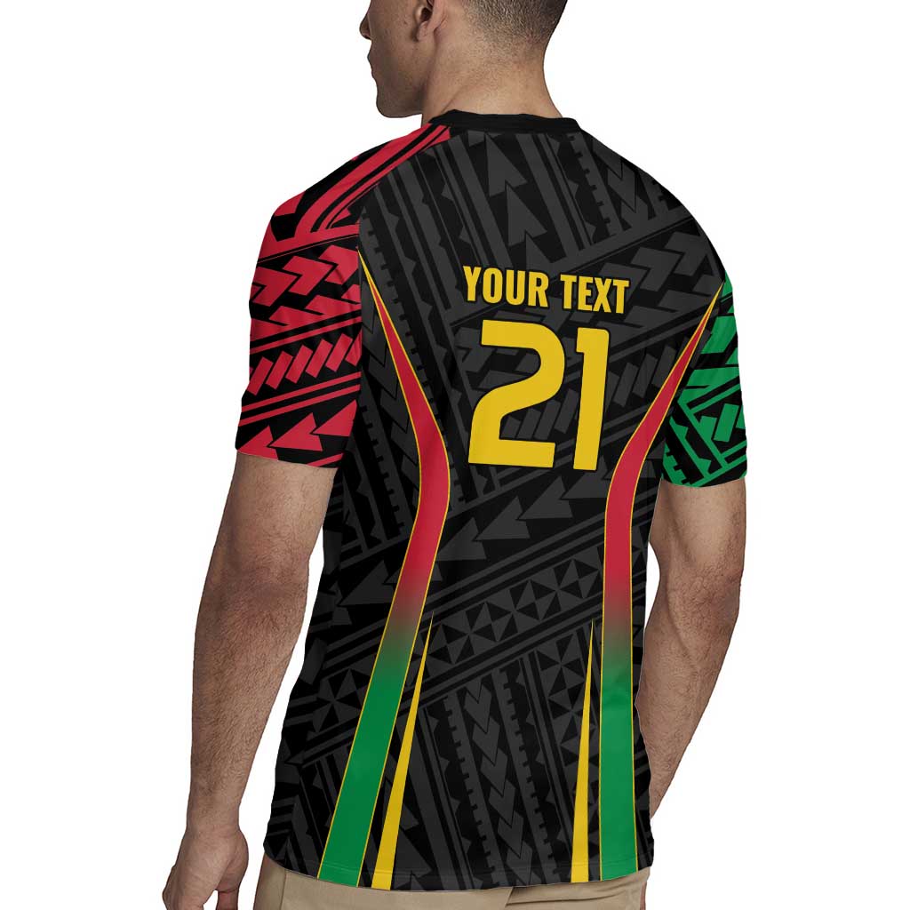 Custom Oceania Football Vanuatu Rugby Jersey Polynesian Tribal Pattern LT9 - Polynesian Pride