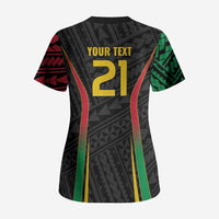 Custom Oceania Football Vanuatu Scrub Top Polynesian Tribal Pattern LT9 - Polynesian Pride