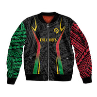 Custom Oceania Football Vanuatu Sleeve Zip Bomber Jacket Polynesian Tribal Pattern LT9 Unisex Black - Polynesian Pride