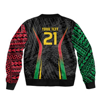 Custom Oceania Football Vanuatu Sleeve Zip Bomber Jacket Polynesian Tribal Pattern LT9 - Polynesian Pride