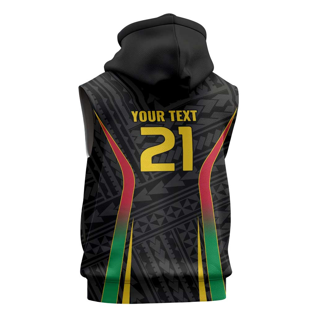 Custom Oceania Football Vanuatu Sleeveless Hoodie Polynesian Tribal Pattern LT9 - Polynesian Pride