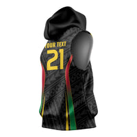 Custom Oceania Football Vanuatu Sleeveless Hoodie Polynesian Tribal Pattern LT9 - Polynesian Pride