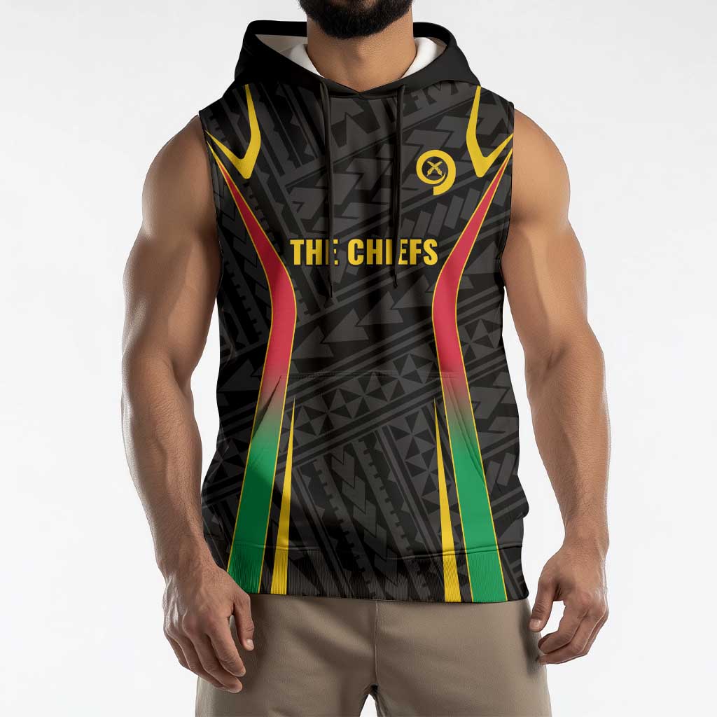 Custom Oceania Football Vanuatu Sleeveless Hoodie Polynesian Tribal Pattern LT9 - Polynesian Pride