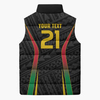 Custom Oceania Football Vanuatu Sleeveless Puffer Jacket Polynesian Tribal Pattern