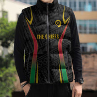 Custom Oceania Football Vanuatu Sleeveless Puffer Jacket Polynesian Tribal Pattern