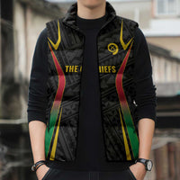 Custom Oceania Football Vanuatu Sleeveless Puffer Jacket Polynesian Tribal Pattern