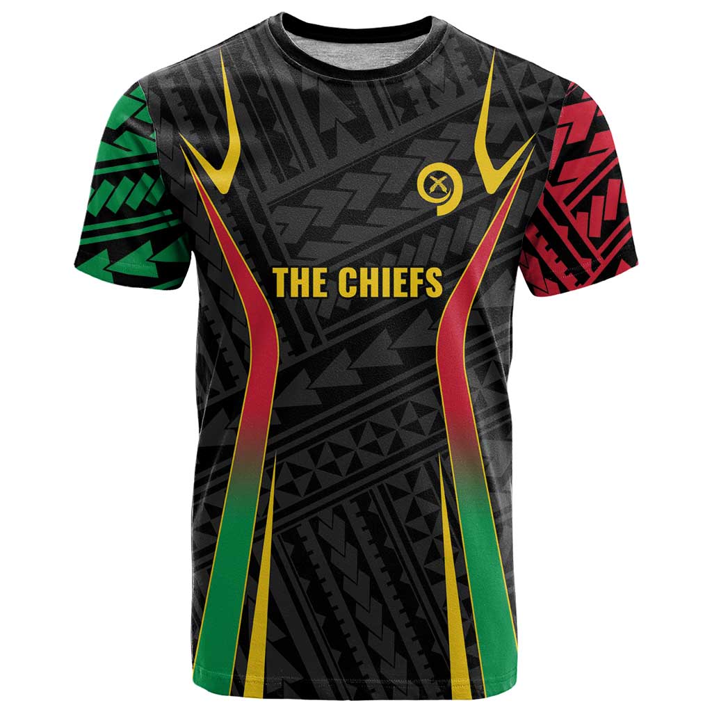 Custom Oceania Football Vanuatu T Shirt Polynesian Tribal Pattern LT9 Black - Polynesian Pride