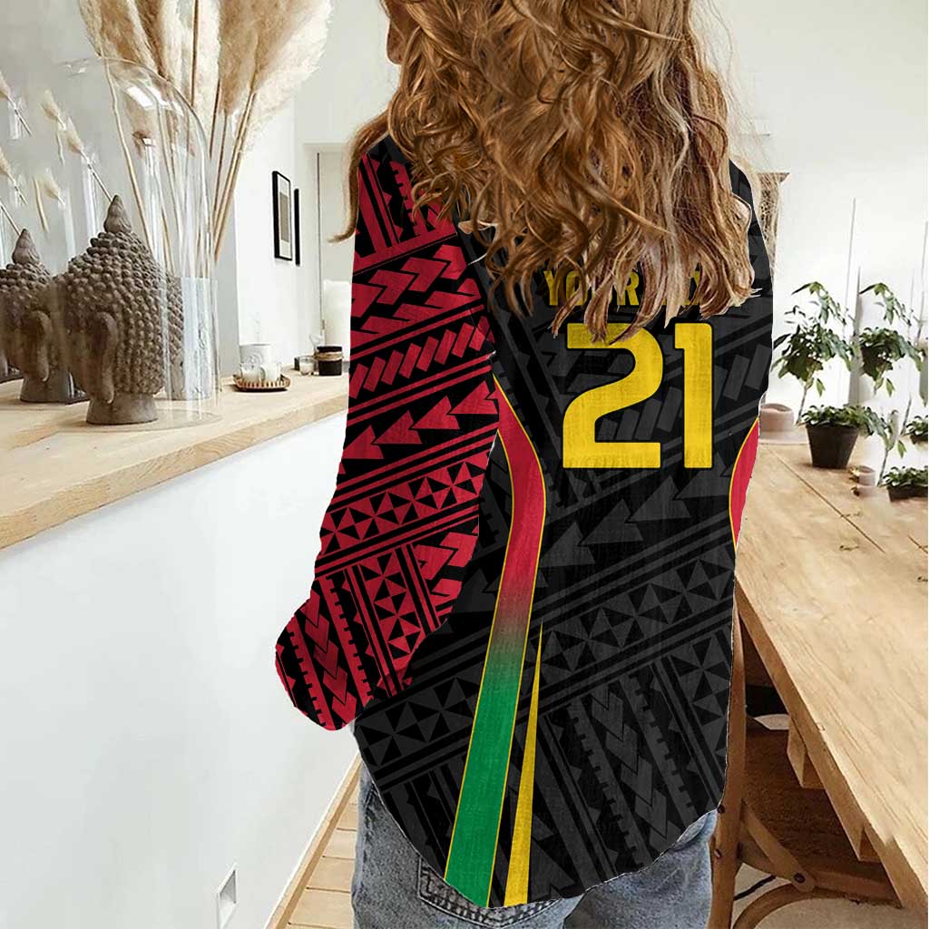 Custom Oceania Football Vanuatu Women Casual Shirt Polynesian Tribal Pattern LT9 - Polynesian Pride