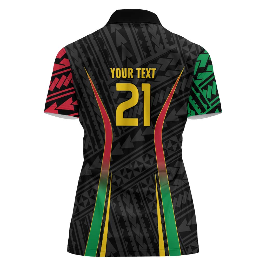 Custom Oceania Football Vanuatu Women Polo Shirt Polynesian Tribal Pattern LT9 - Polynesian Pride