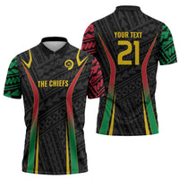 Custom Oceania Football Vanuatu Zipper Polo Shirt Polynesian Tribal Pattern LT9 - Polynesian Pride