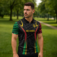 Custom Oceania Football Vanuatu Zipper Polo Shirt Polynesian Tribal Pattern LT9 - Polynesian Pride