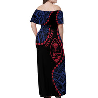 Personalized Guam 80th Anniversary Liberation Day Off Shoulder Maxi Dress Guahan Basic Seal