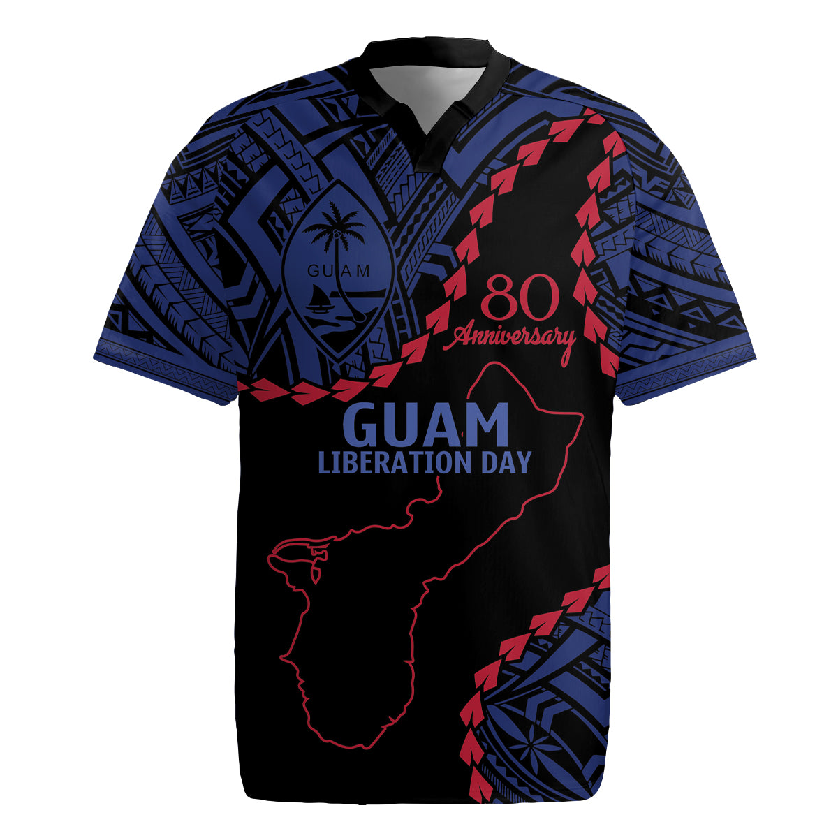 Personalized Guam 80th Anniversary Liberation Day Rugby Jersey Guahan Basic Seal