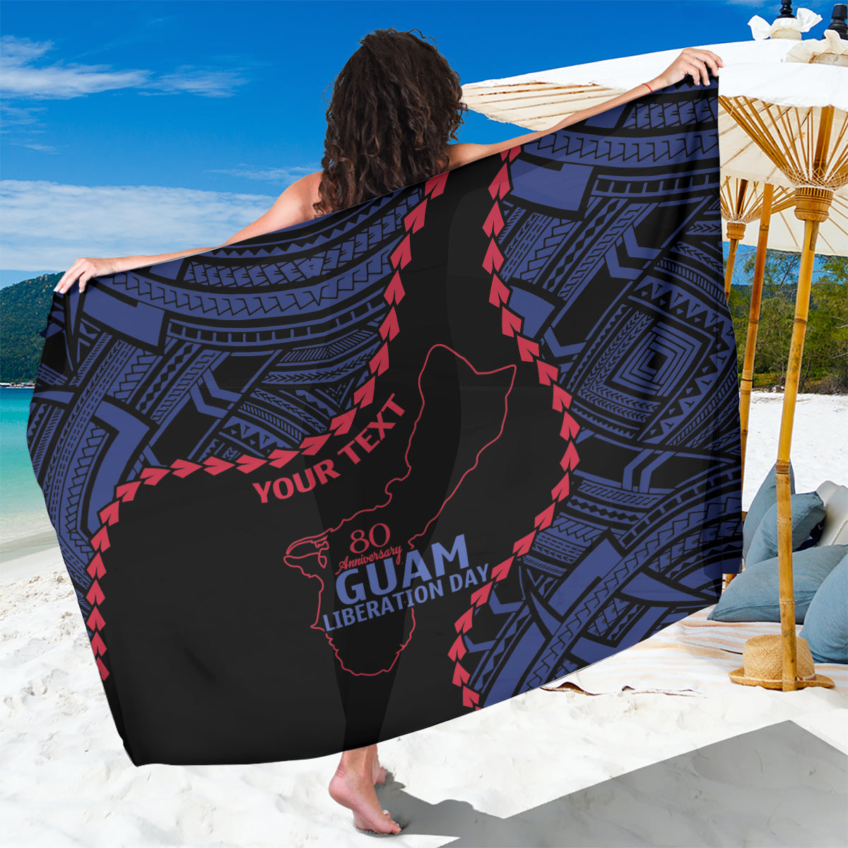 Personalized Guam 80th Anniversary Liberation Day Sarong Guahan Basic Seal