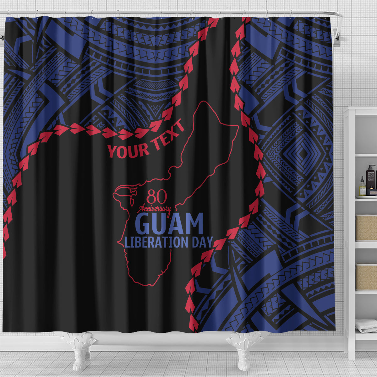Personalized Guam 80th Anniversary Liberation Day Shower Curtain Guahan Basic Seal