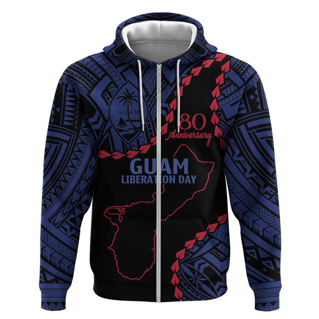 Personalized Guam 80th Anniversary Liberation Day Zip Hoodie Guahan Basic Seal