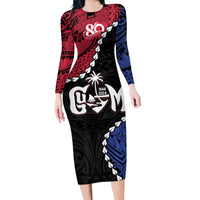 Personalized Guam 80th Anniversary Liberation Day Family Matching Long Sleeve Bodycon Dress and Hawaiian Shirt Tano I Man Chamoru Since 1944