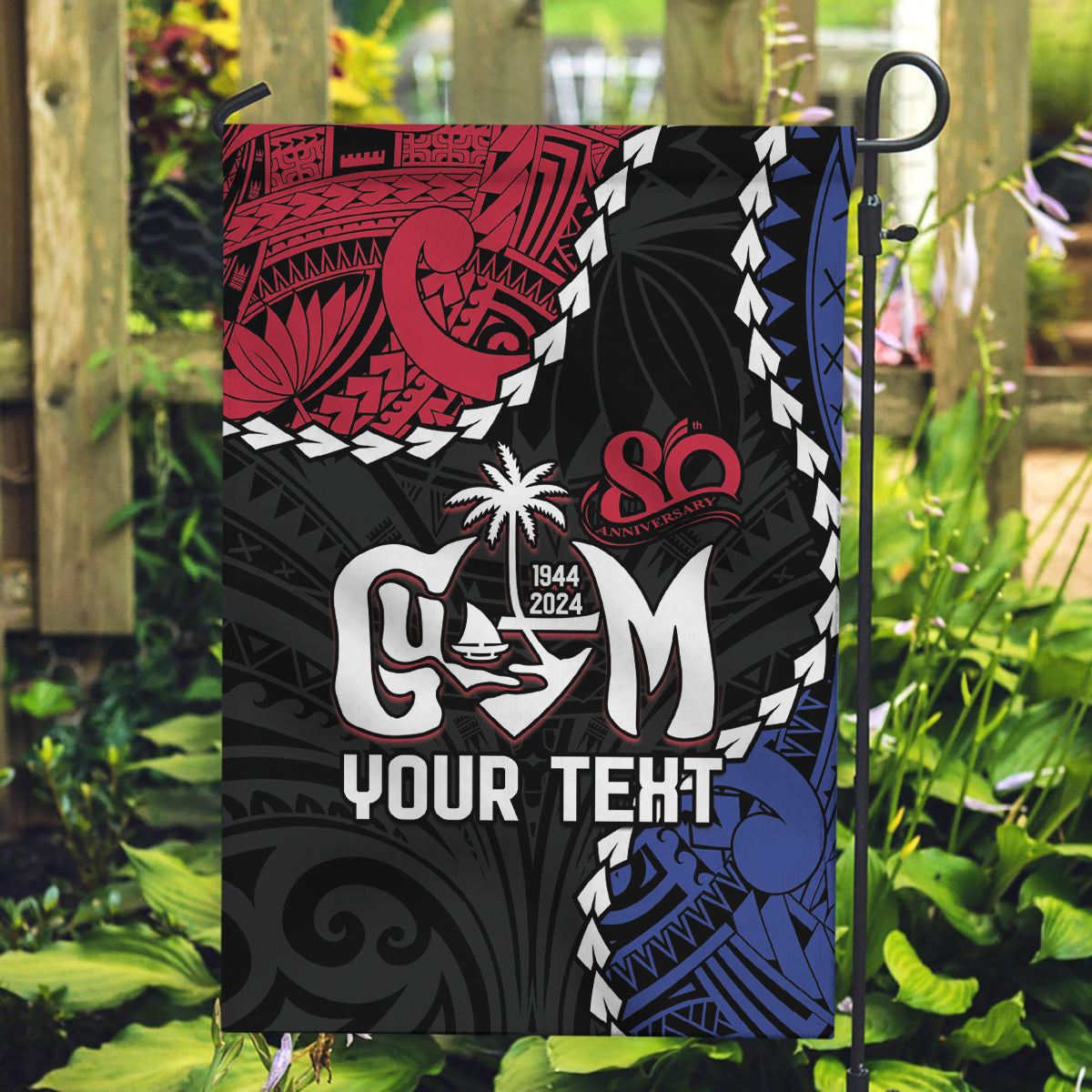 Personalized Guam 80th Anniversary Liberation Day Garden Flag Tano I Man Chamoru Since 1944