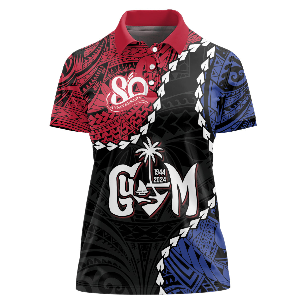 Personalized Guam 80th Anniversary Liberation Day Women Polo Shirt Tano I Man Chamoru Since 1944